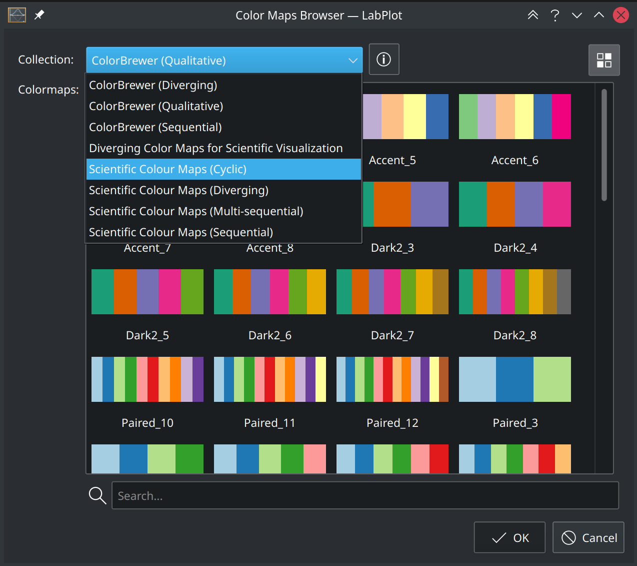 Collection List in the Color Maps Browser